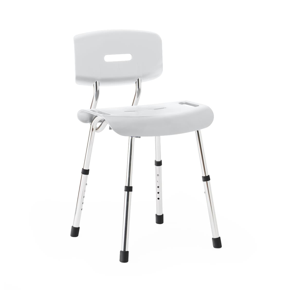 CHAIR,SHOWER,W/BACK,SHINY SILVER