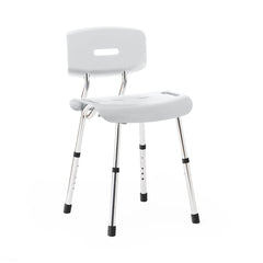 CHAIR,SHOWER,W/BACK,SHINY SILVER