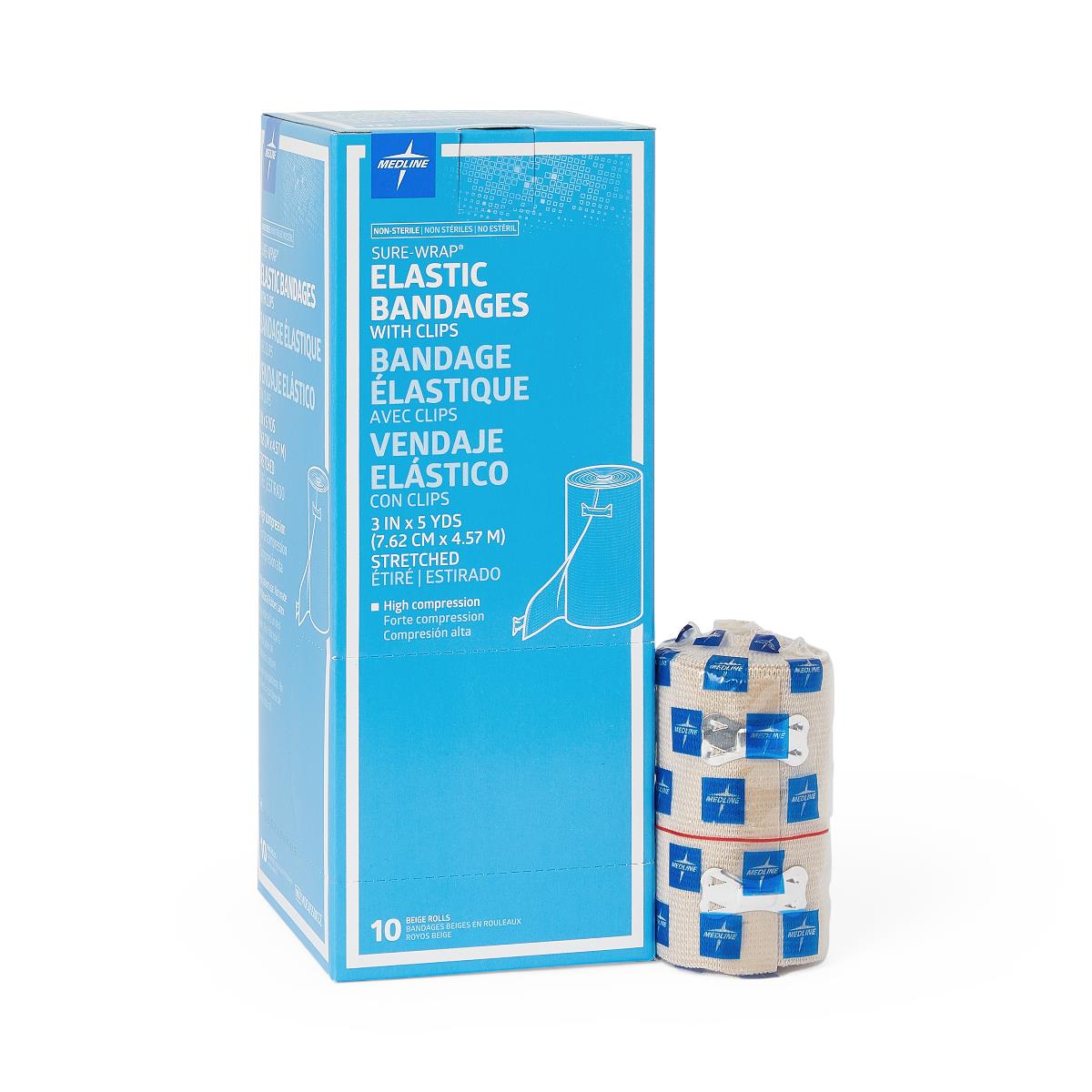 BANDAGE,ELASTIC,SURE-WRAP,3X5YD,CLIPS