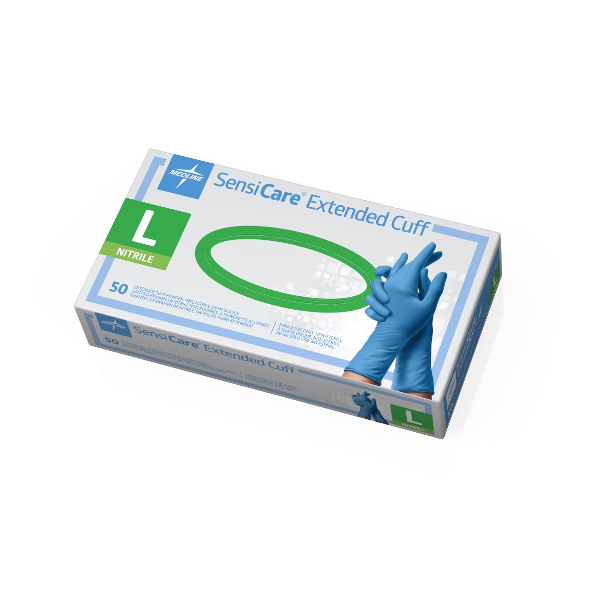 GLOVE, EXAM, NITRILE, EXTD CUFF,LF,L