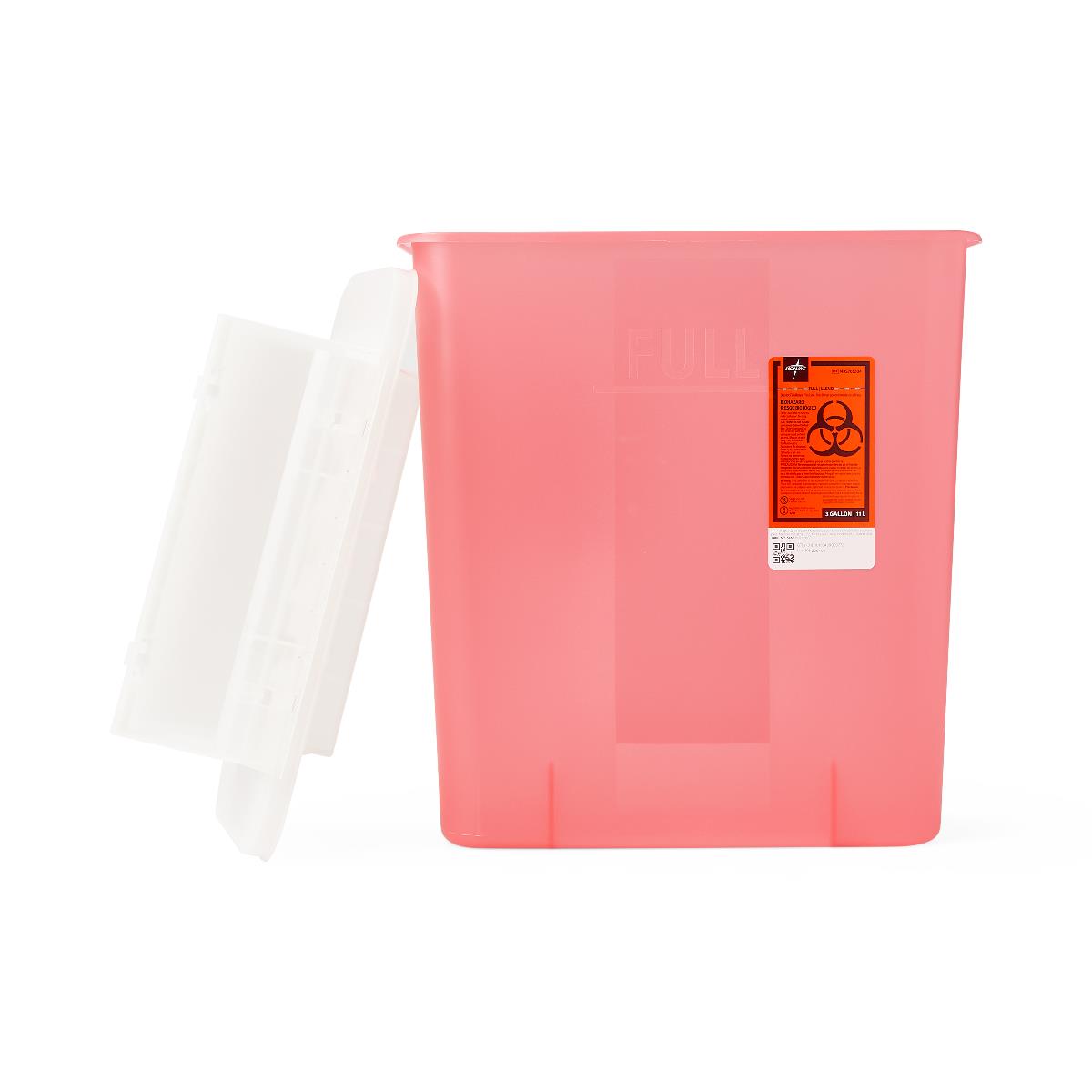 CONTAINER,SHARPS,3 GAL, FLAP, RED