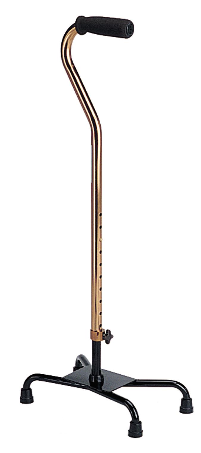 CANE, QUAD, LARGE BASE, BRONZE
