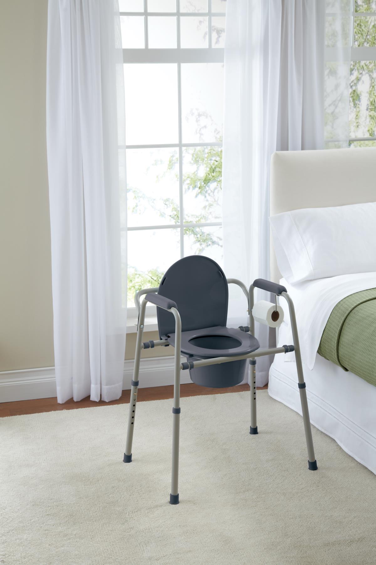 COMMODE,BEDSIDE,KNOCKDOWN,MB,GREY
