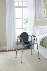 COMMODE,BEDSIDE,KNOCKDOWN,MB,GREY