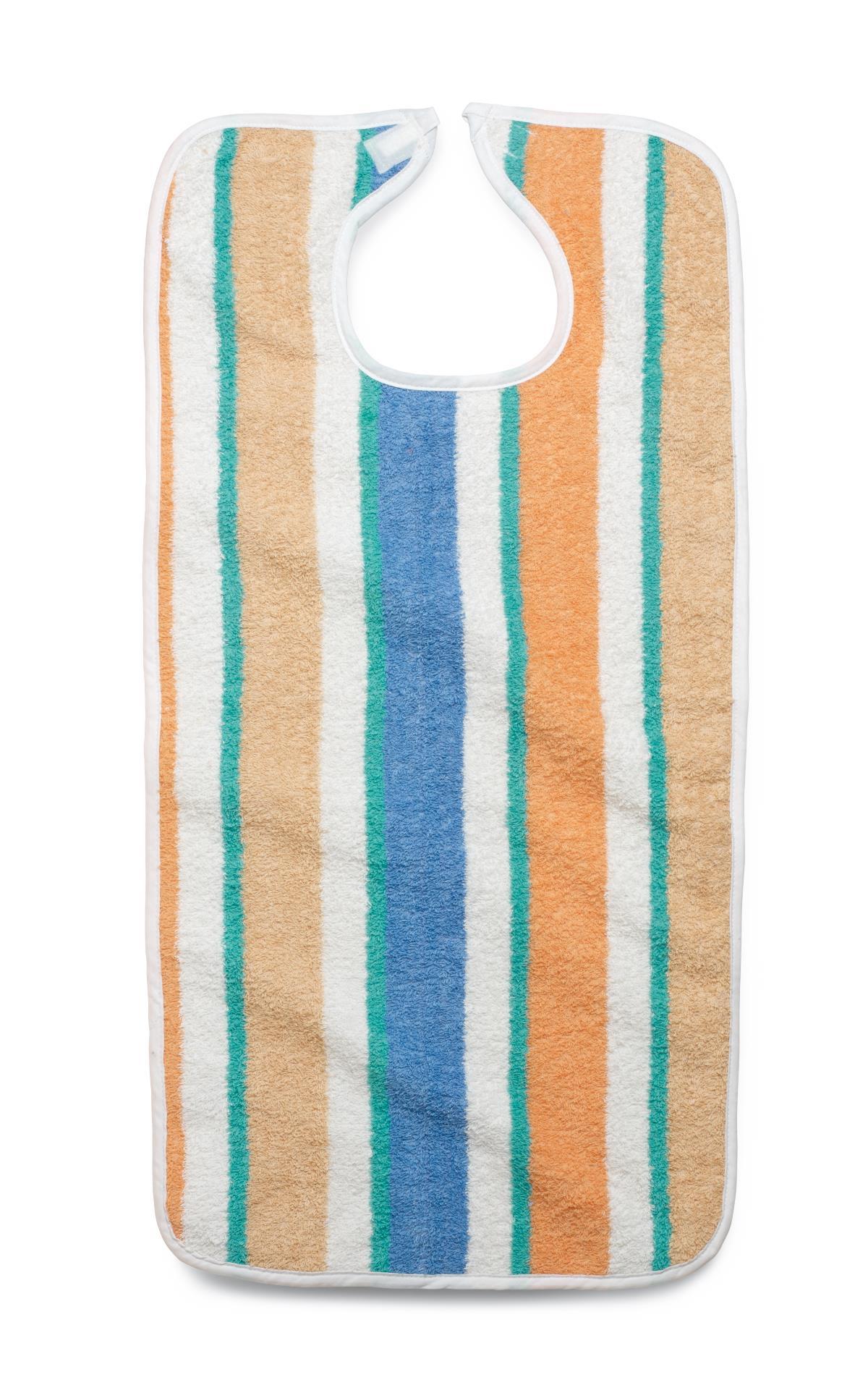 BIB,TERRY,HOOK&LP,13OZ,PASTEL STRP,17X34