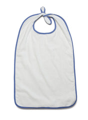 BIB,ADULT,TERRY,TIE,12 OZ,WHITE,21X38