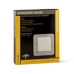 GAUZE,BORDER,6"X6",4"X4"PAD,STERILE