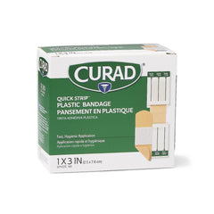 BANDAGE,ADH,PLAS,QUICK STRIP, 1"X3",STRL