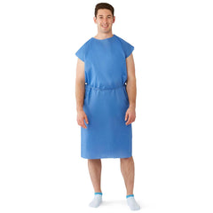GOWN,PATIENT,MULTI LYR,SLVLESS,BLUE,REG