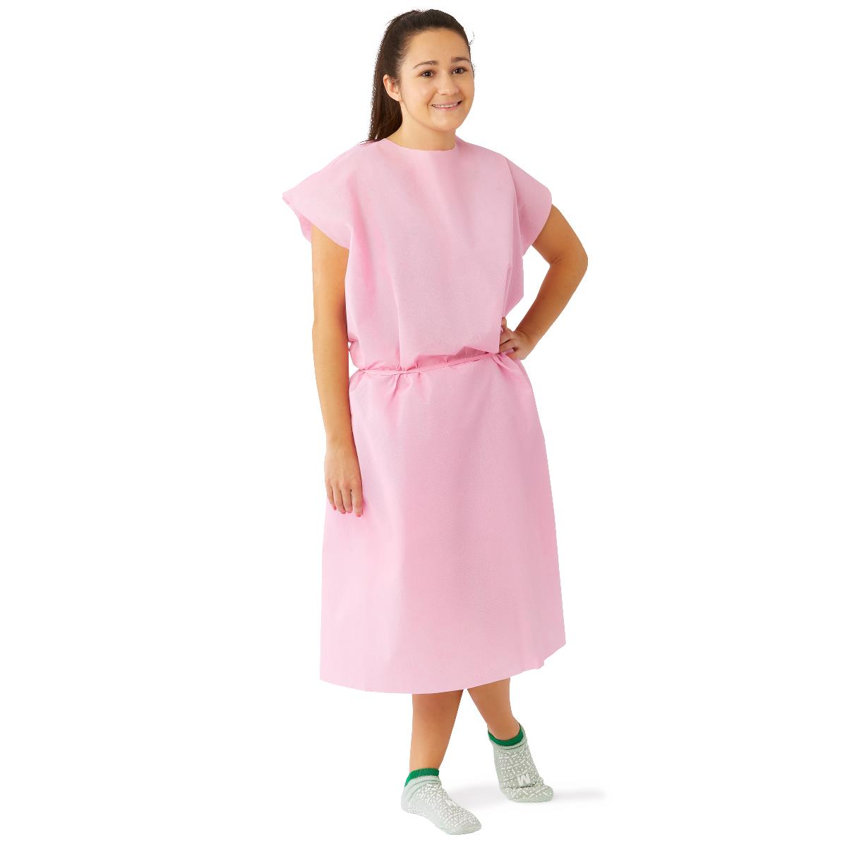 GOWN,PATIENT,MULTI LYR,SLVLESS,PINK,REG