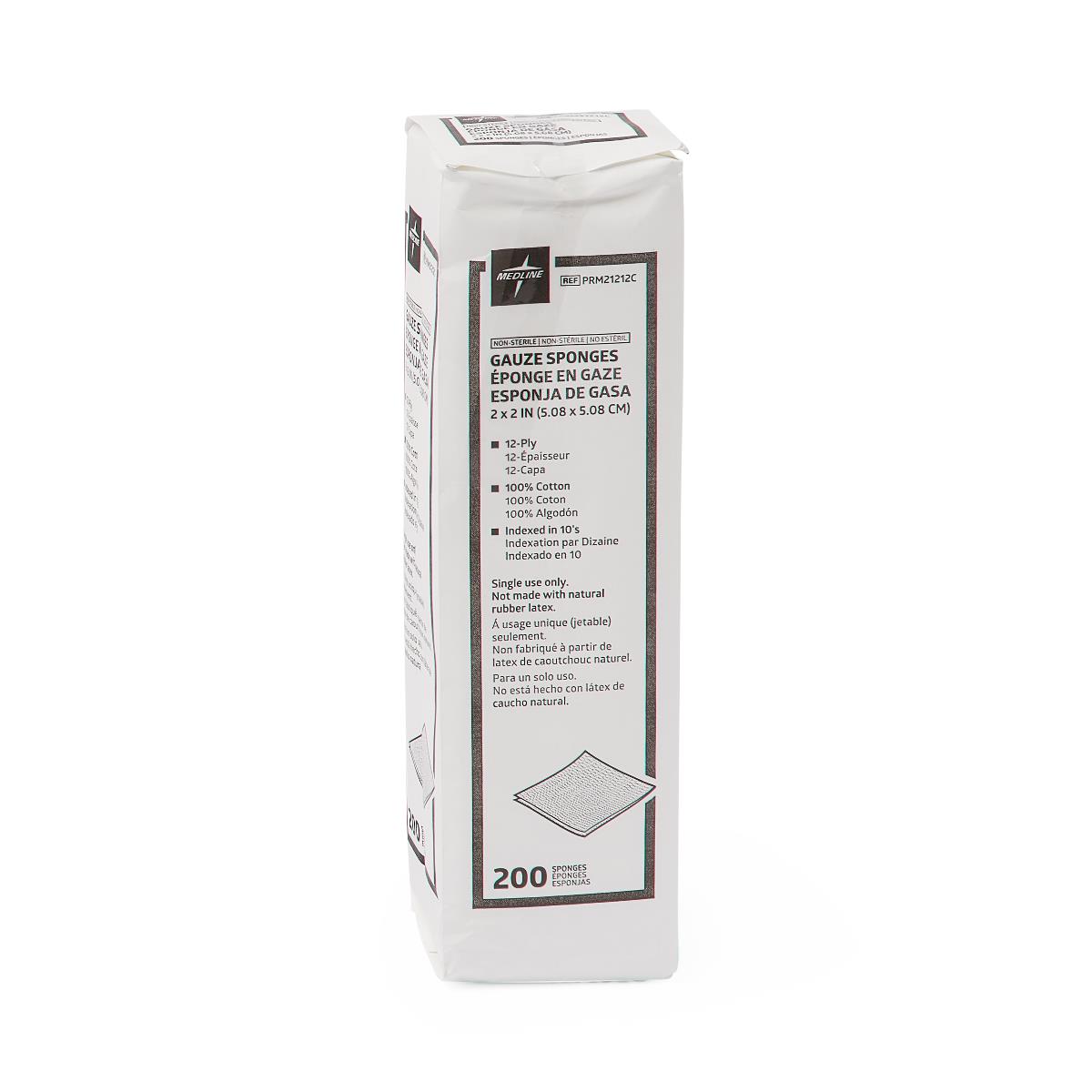 GAUZE,SPONGE,2"X2",12PLY,NS,LF,200/PK
