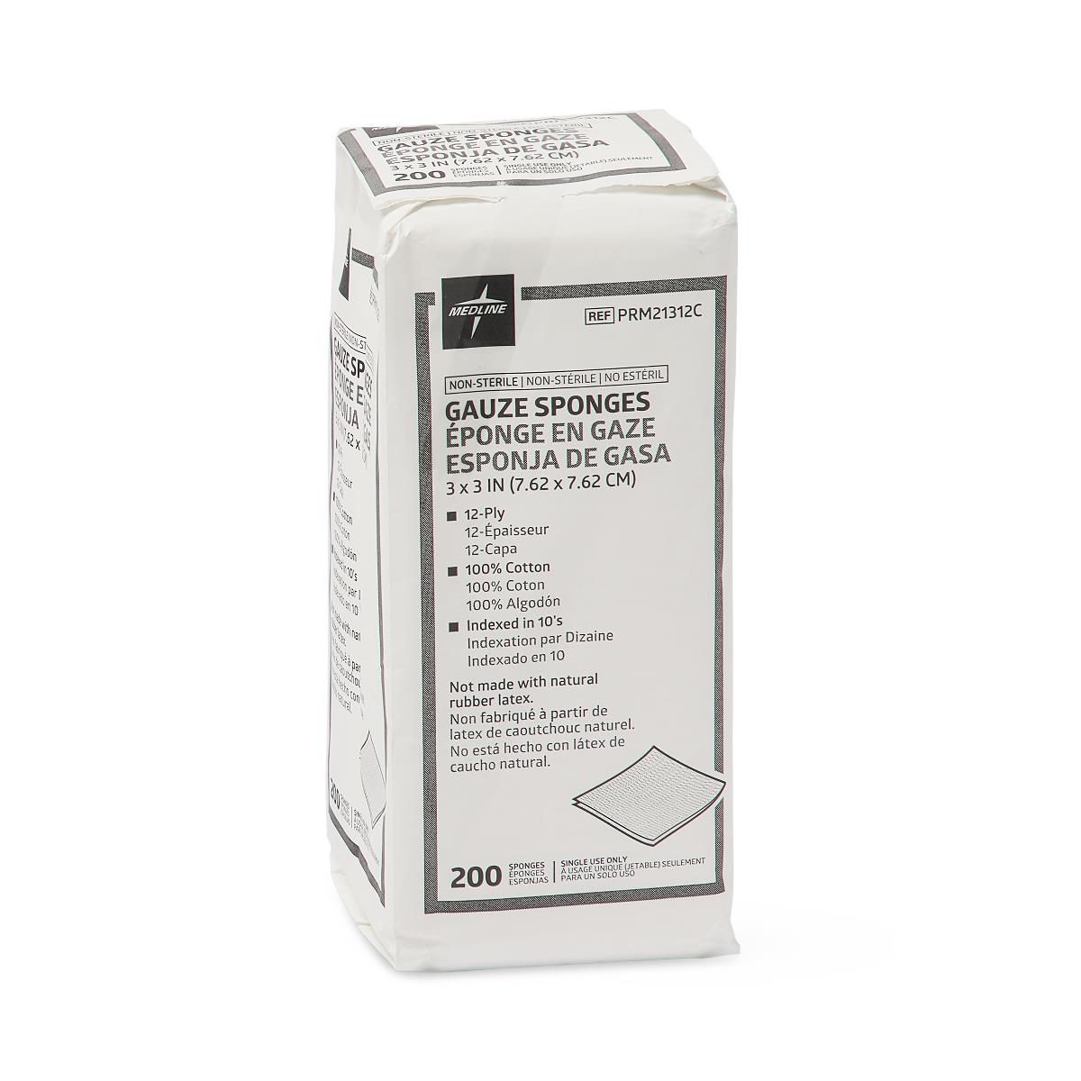 GAUZE,SPONGE,3"X3",12PLY,NS,LF,4000/CS
