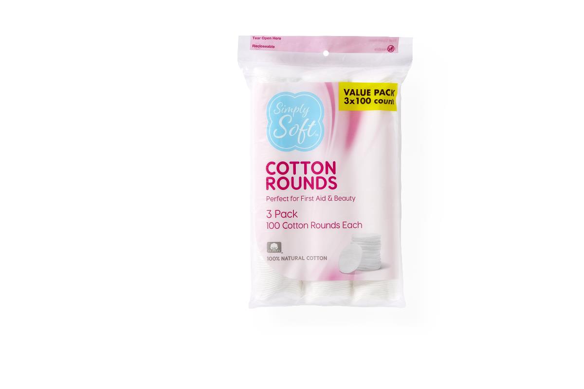 COTTON ROUNDS, STD, SS, 3X100 PK