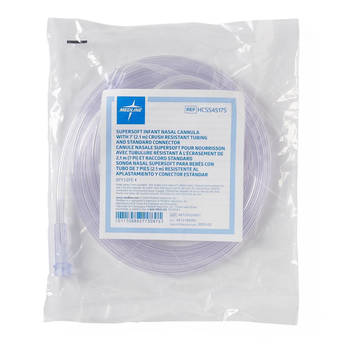 CANNULA,OXY,INF,SUPER SOFT,W/7'TUB,SC