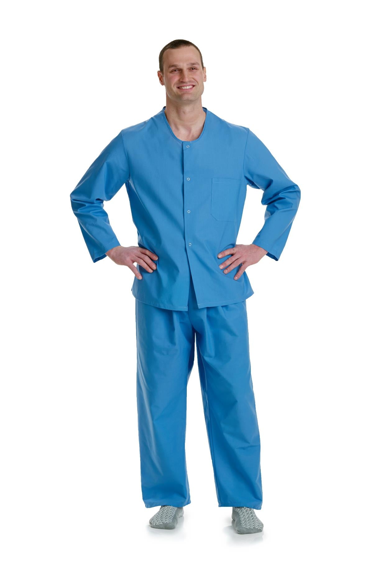 PANT,PAJAMA,4-SNAP,BLUE,2XL