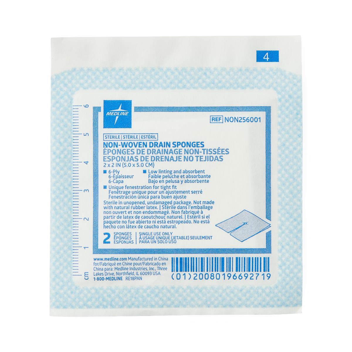 GAUZE, SPONGE, IV, 2"X2", 6PLY, ST, 2'S