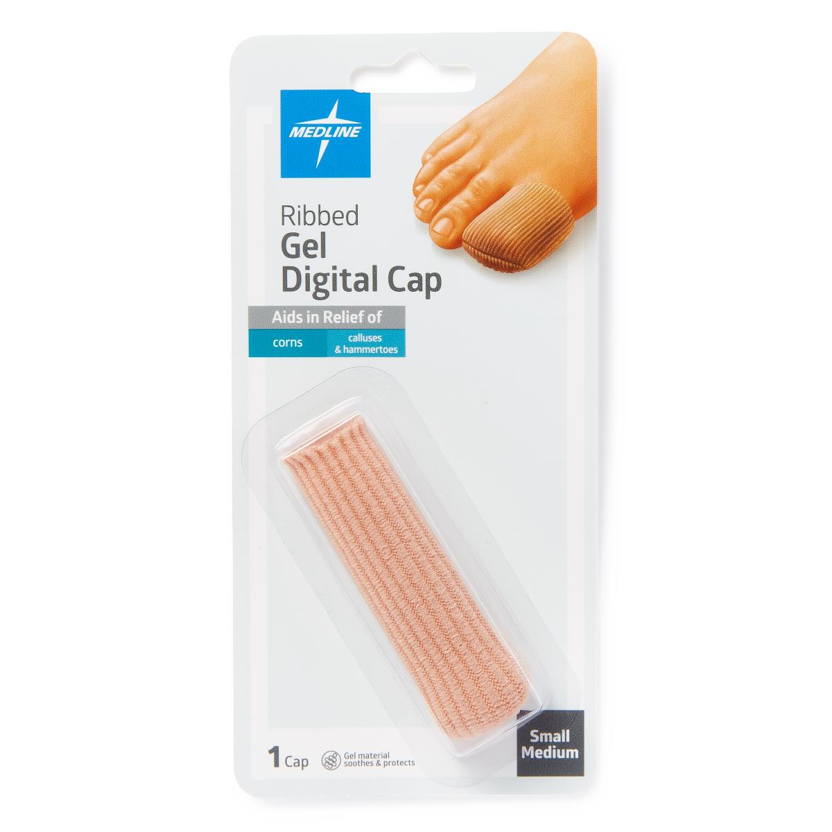 GEL RIBBED DIGITAL CAPS S/M, EA