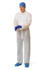 COVERALL,SPUNBOND,ELSTWRS/OPN ANK,WH,4XL