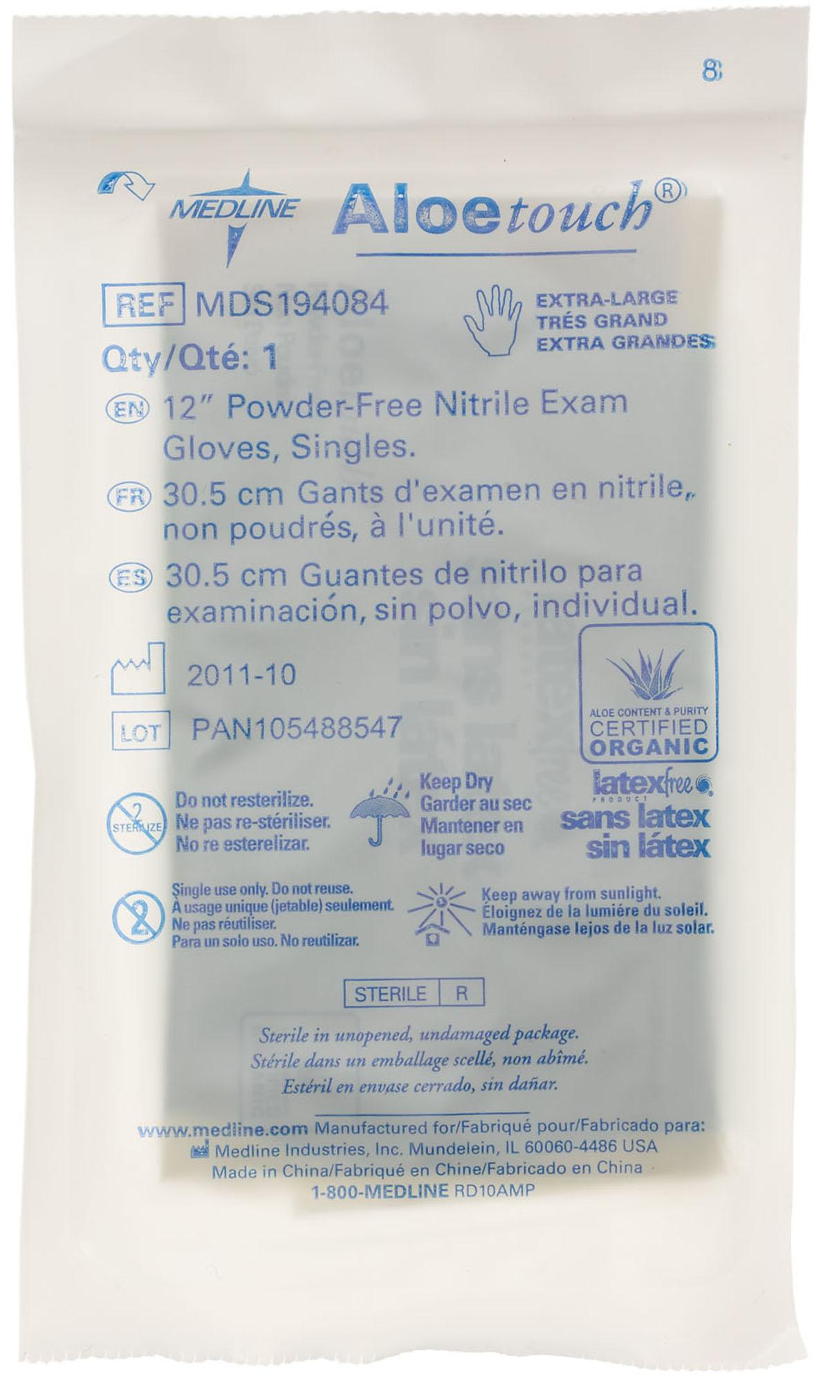 GLOVE,EXAM,NITRILE,ALOE,STRL,12",SNGL,XL