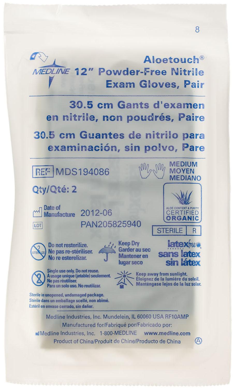 GLOVE,EXAM,NITRILE,ALOE,STRL,12",PAIR,M
