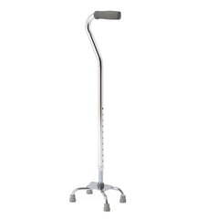 CANE,QUAD,SMALL BASE,CHROME