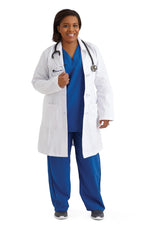 COAT,LAB,LADIES,WHITE,KNOT BUTTON,3X