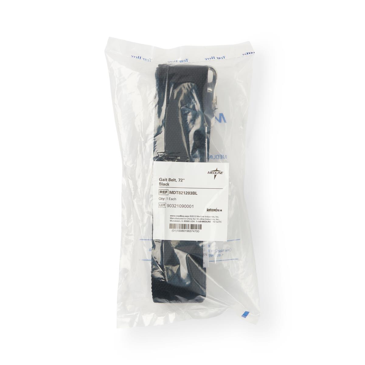 GAIT BELT, BLACK, 72" 1EA