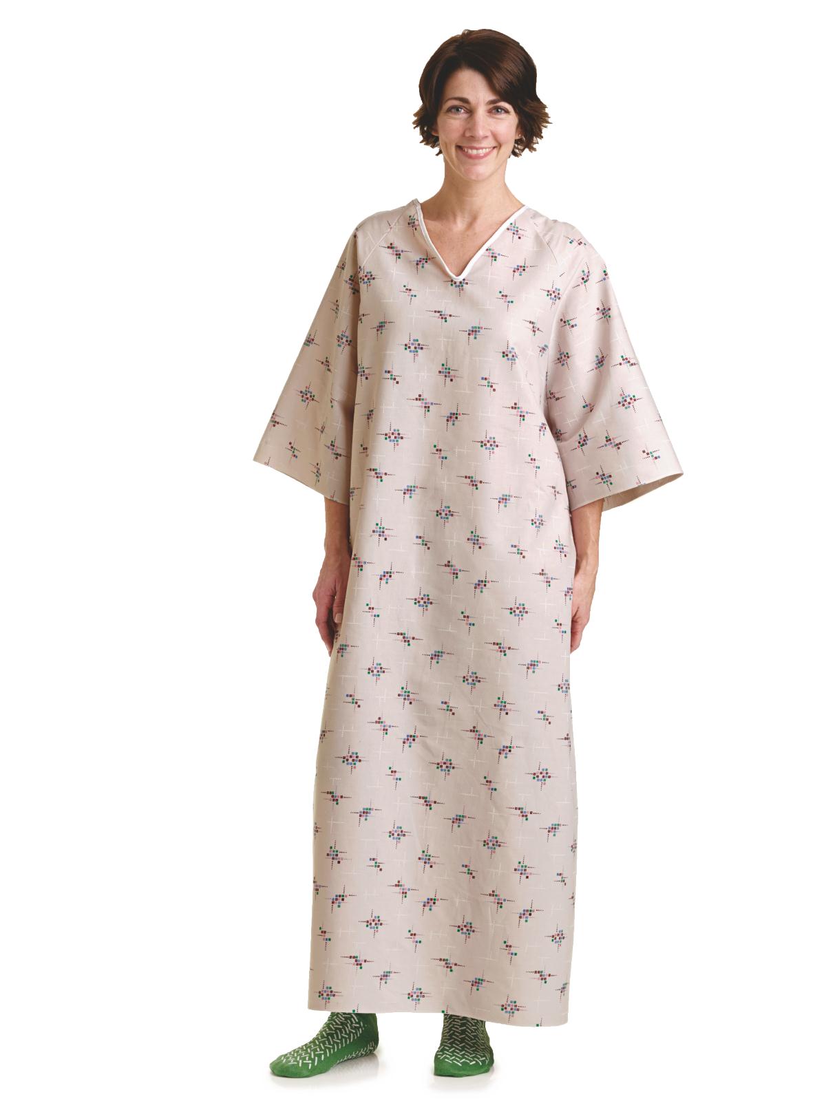 GOWN,PATIENT,TIESIDE,GALAXY PRINT,GREY