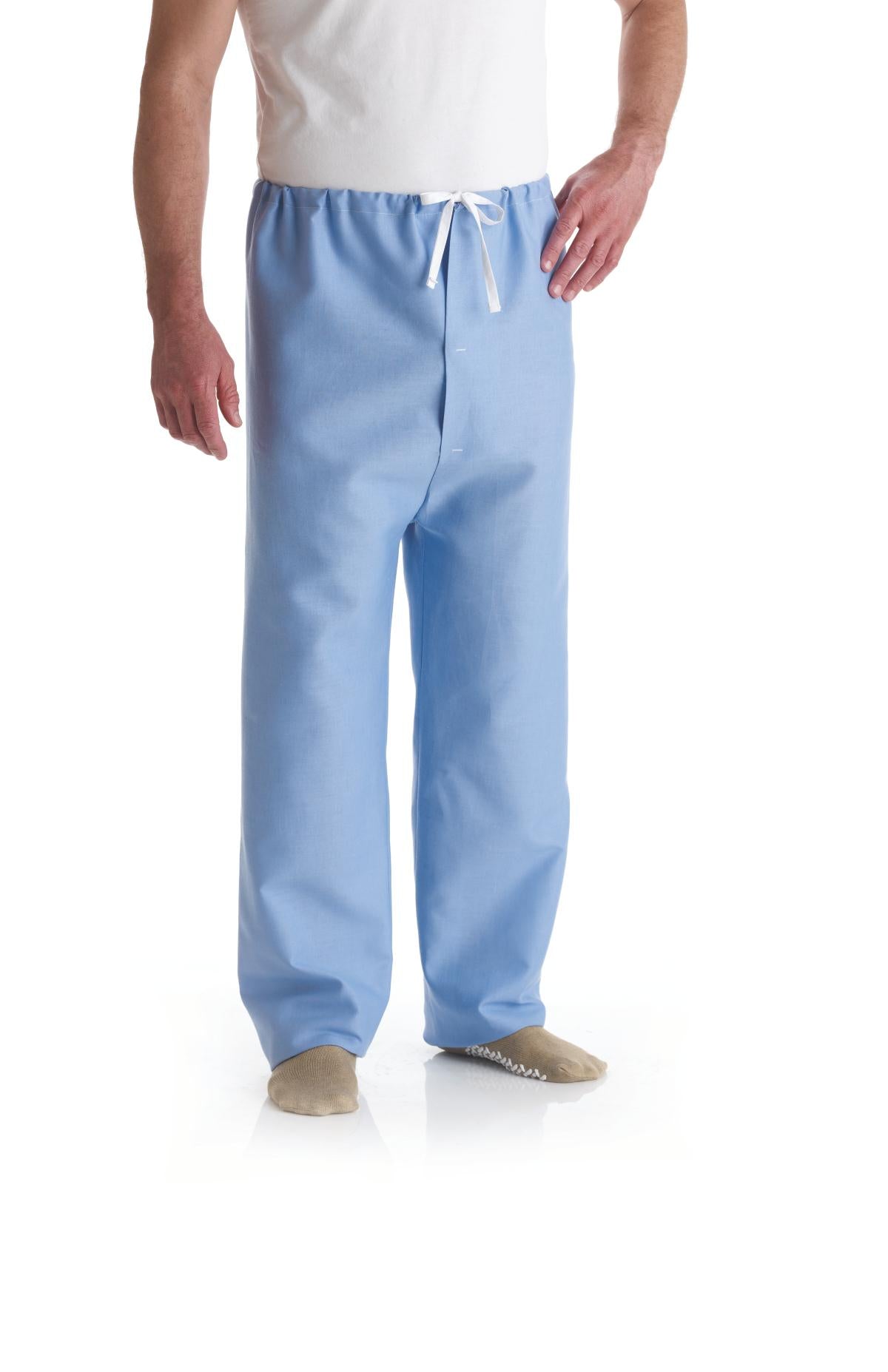 PANT,PAJAMA,SOLID BLUE,LARGE,WHITE CC