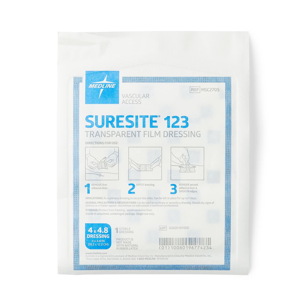 DRESSING,TRNSPRNT,SURESITE123,4"X4.8"