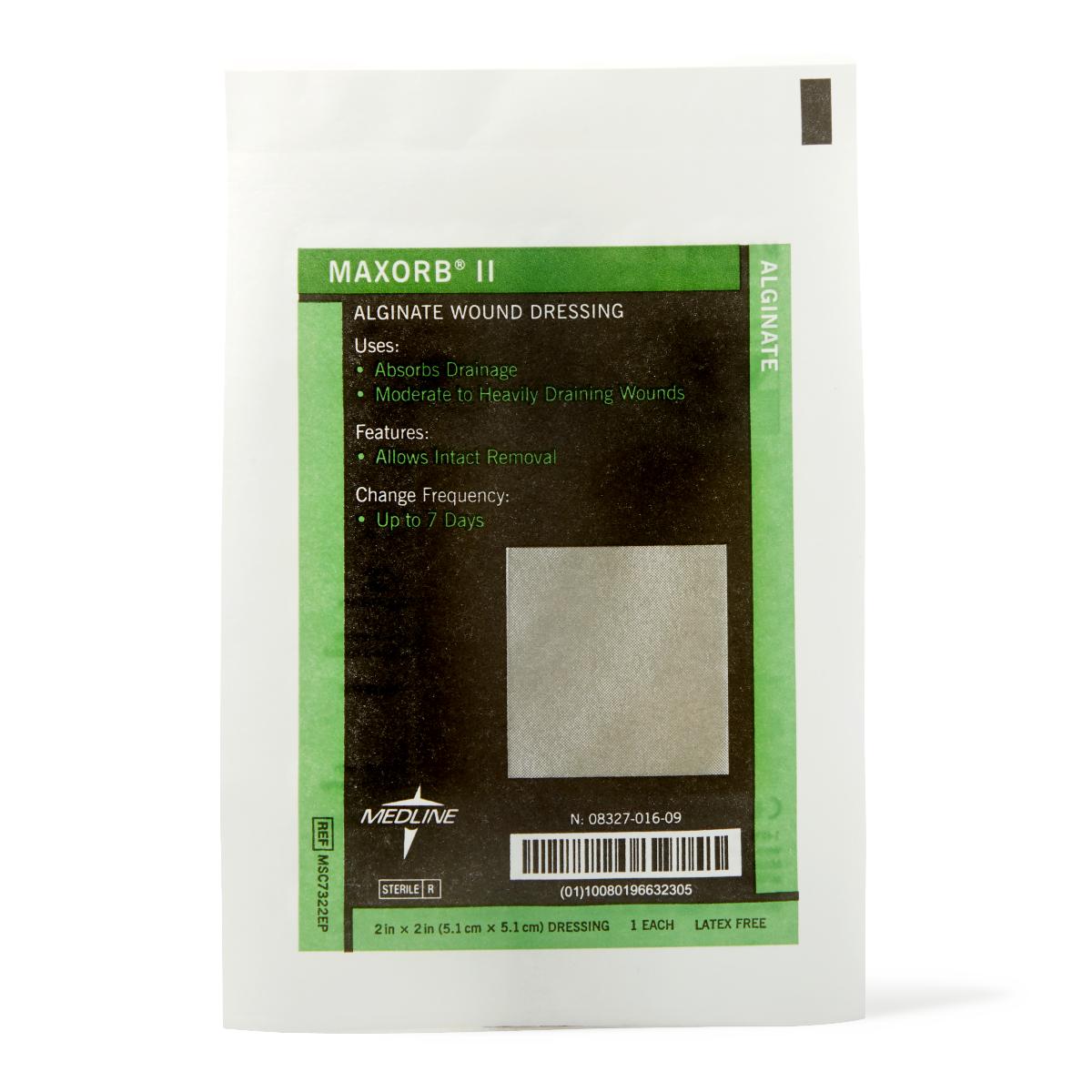DRESSING, ALGINATE, MAXORB II, 2"X2"