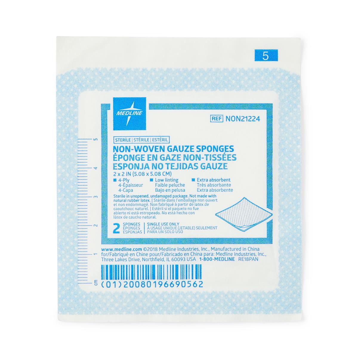 GAUZE,SPONGE,AVANT,2"X2",4PLY,STRL,2