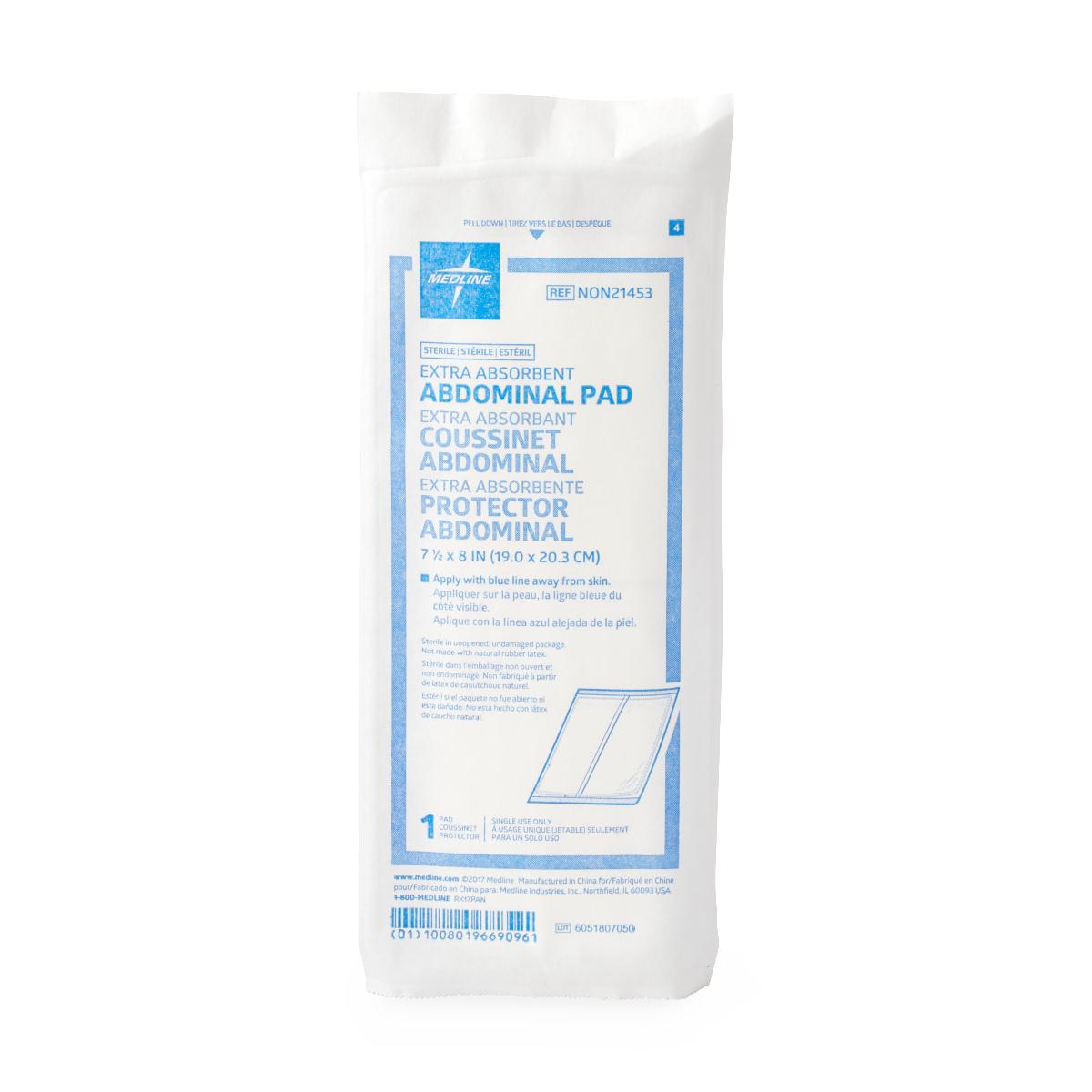 PAD,ABDOMINAL,8"X7.5",STERILE,LF,1/PK