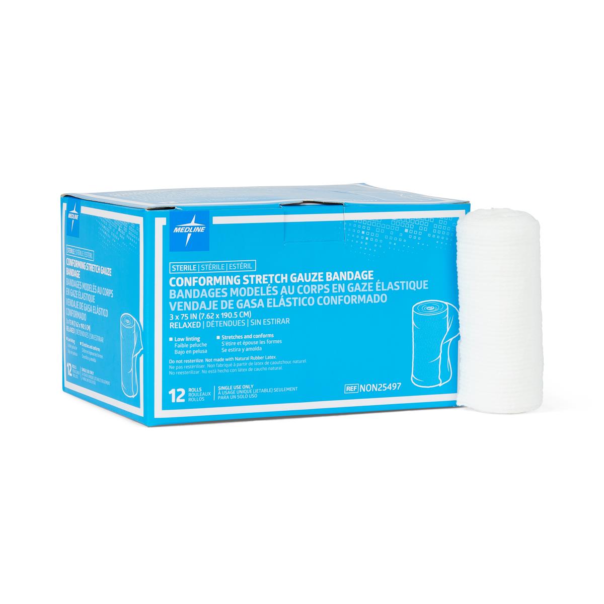 BANDAGE,GAUZE,CONFORMING,3"X75",STRL,LF
