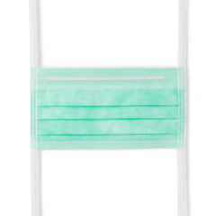 MASK,FACE,ANTI FOG,FILM,TIE,GREEN