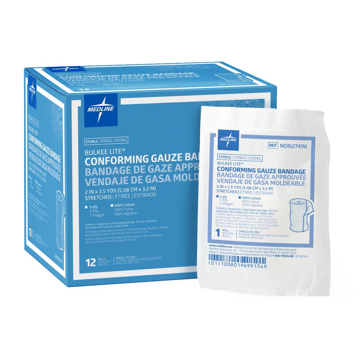 BANDAGE,GAUZE,BULKEE LITE,2"X3.5YD,STRL