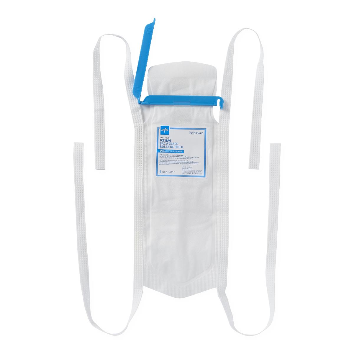 BAG,ICE,CLAMP-CLOSE,4-TIES,WHITE,5X12