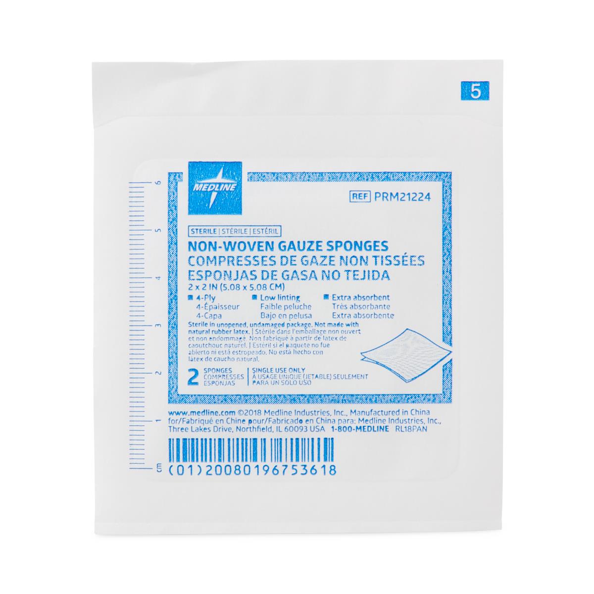 GAUZE,SPONGE,2"X2",4PLY,STERILE,LF,2'S