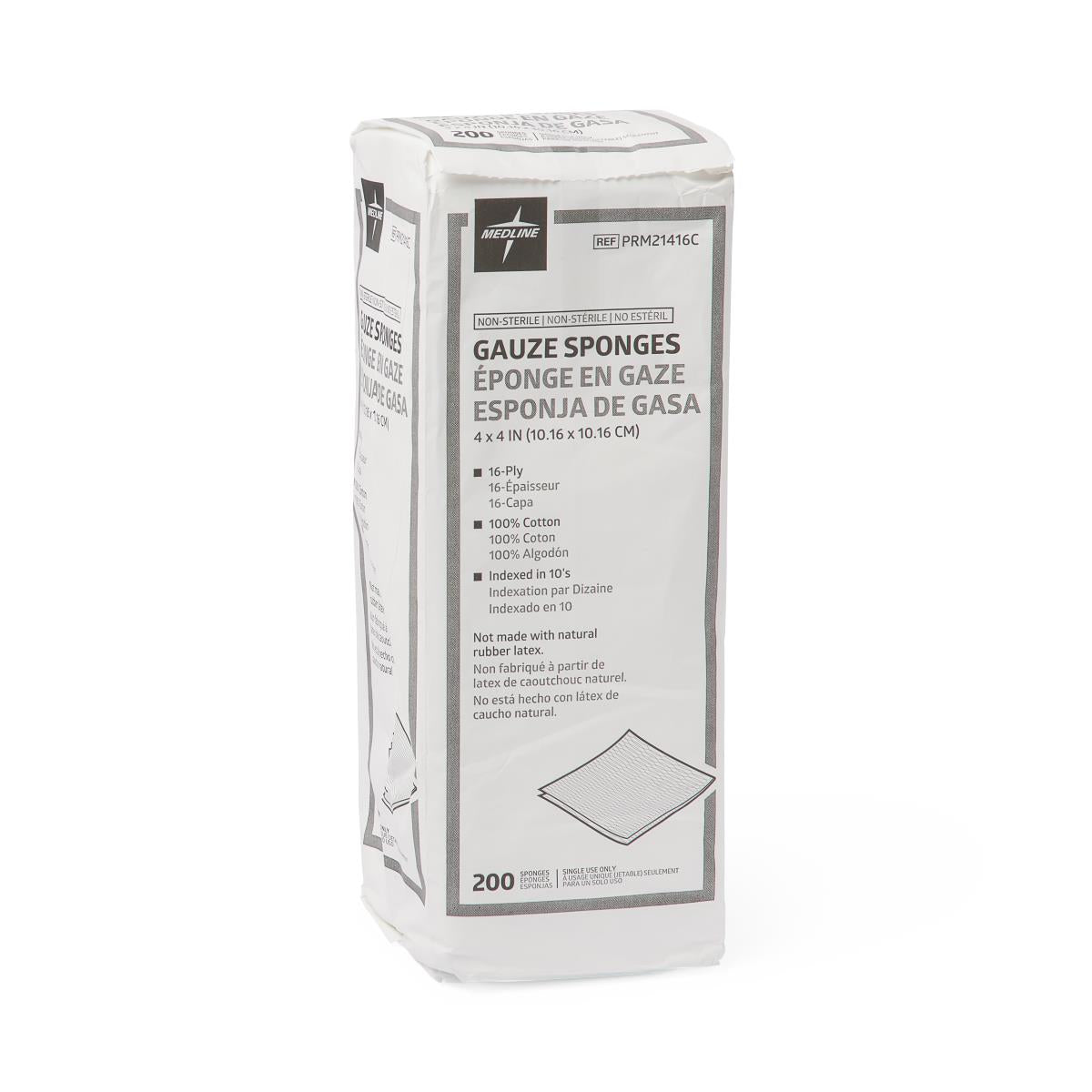 GAUZE,SPONGE,4"X4",16PLY,NS,LF,2000/CS