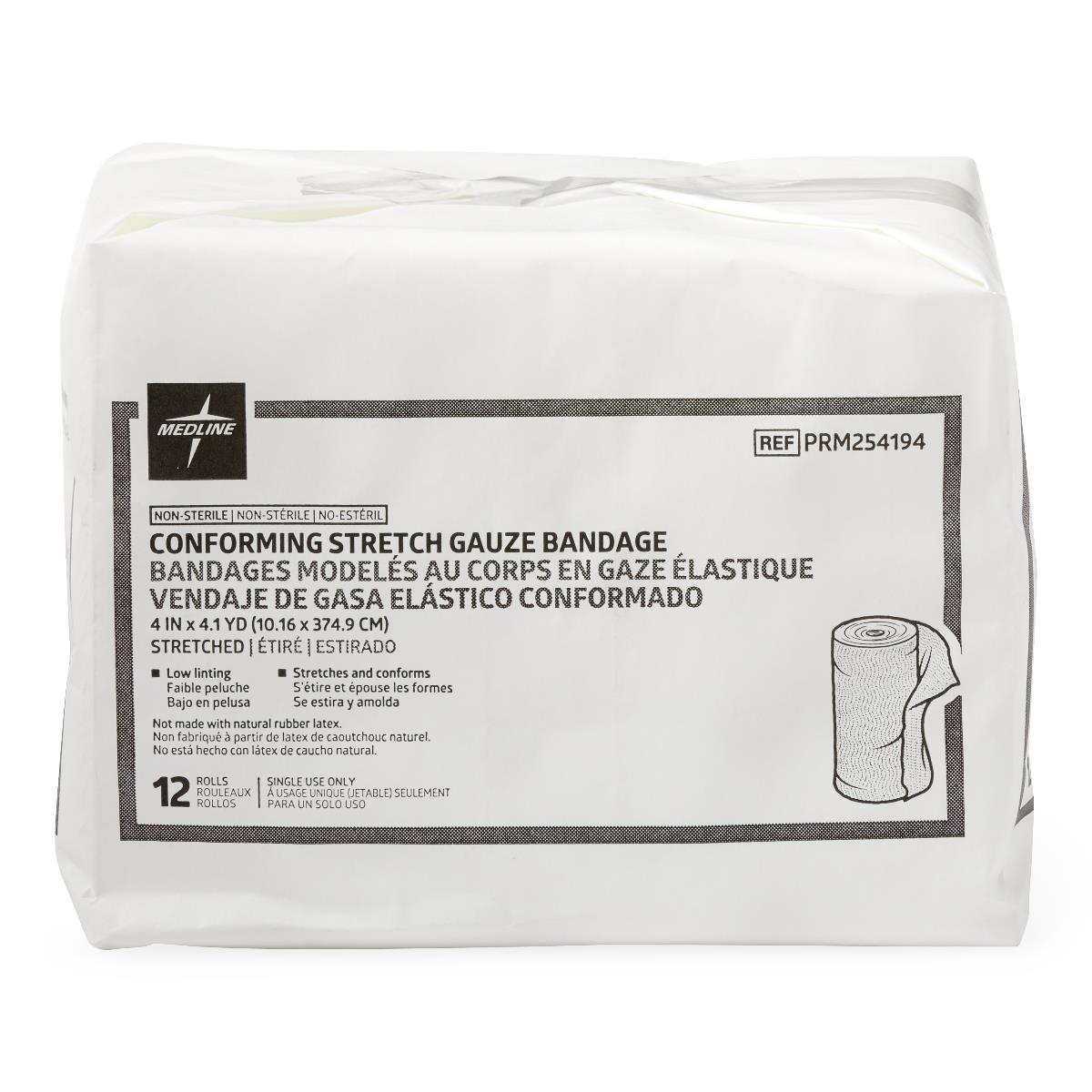 BANDAGE,GAUZE,CONFORMING,4X4.1YDS,NS,LF